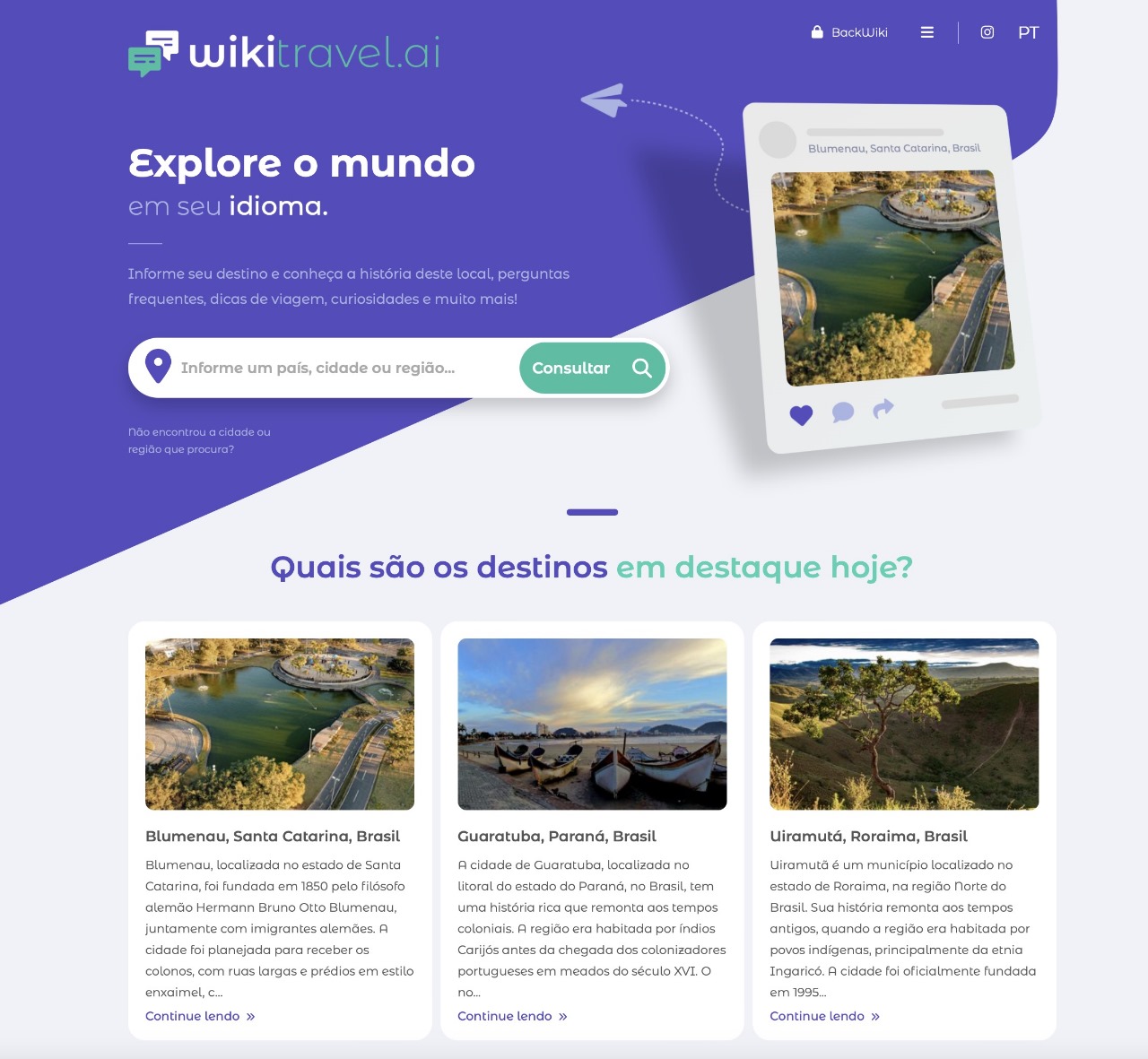 Portal Wikitravel usa Inteligência Artificial e promete revolucionar o Turismo