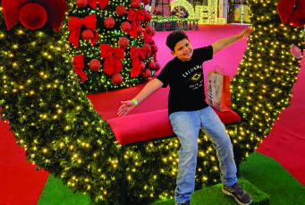 Théo se encanta com as luzes de Natal by Expoflora