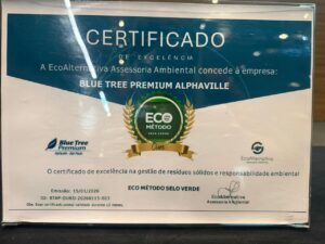 Blue Tree Premium Alphaville reforça compromisso ambiental e conquista selo de sustentabilidade
