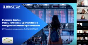 Unedestinos, em parceria com Braztoa, realiza webinar sobre Tendências do Viajante Brasileiro e do Turismo de Lazer