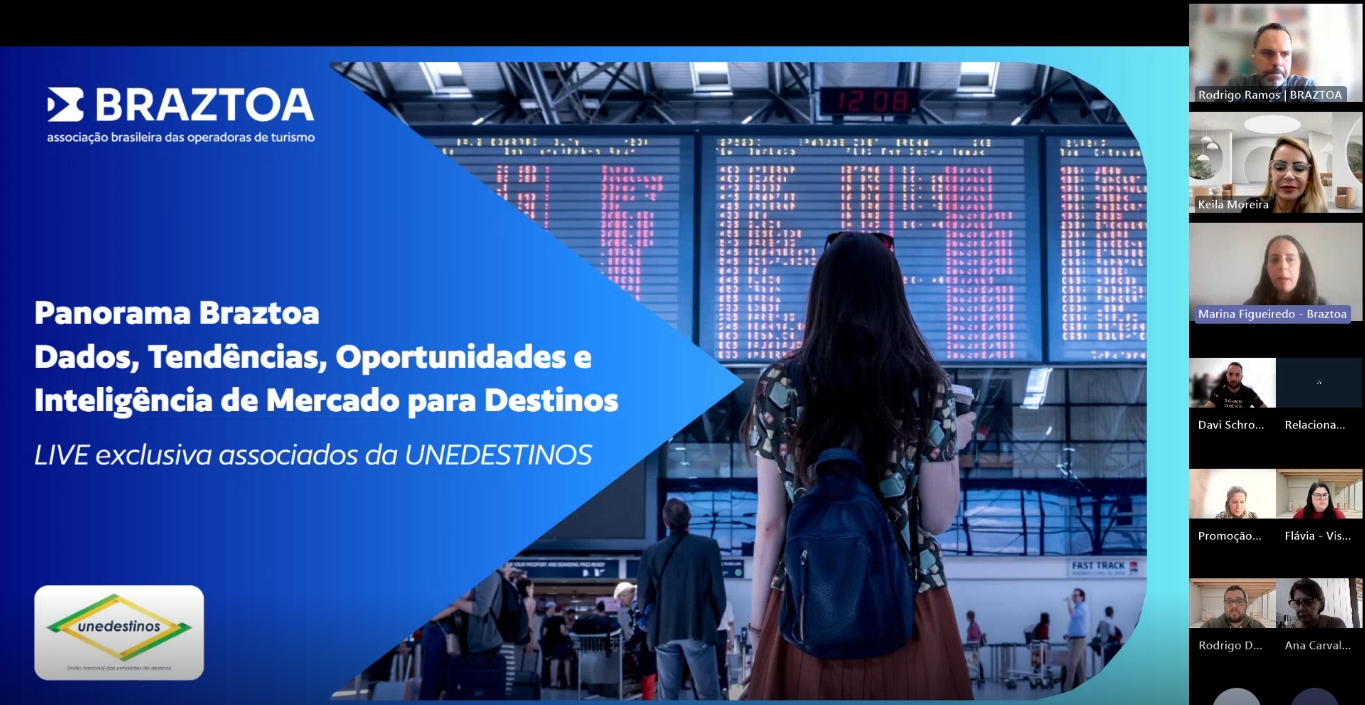 Unedestinos, em parceria com Braztoa, realiza webinar sobre Tendências do Viajante Brasileiro e do Turismo de Lazer