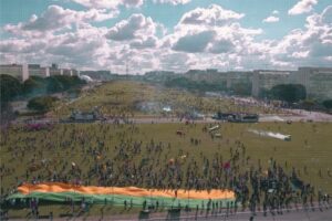 Um dos filmes que concorreram ao Oscar 2020 foi Democracia em Vertigem. Ele tem seu cenário na cidade de Brasília.